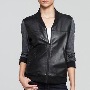 AG Adriano Goldschmied Channel Leather Bomber Jacket